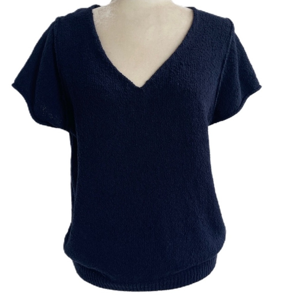 Anthropologie Navy Knit Top